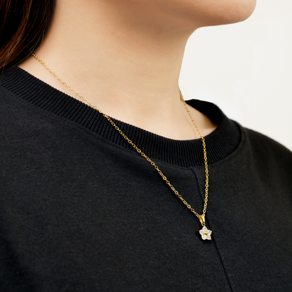 Flower charm necklace (rne0123g)