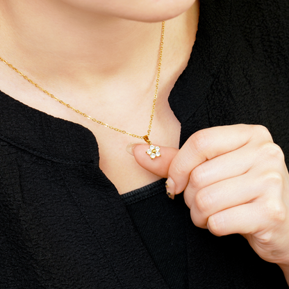 Flower charm necklace (rne0123g)