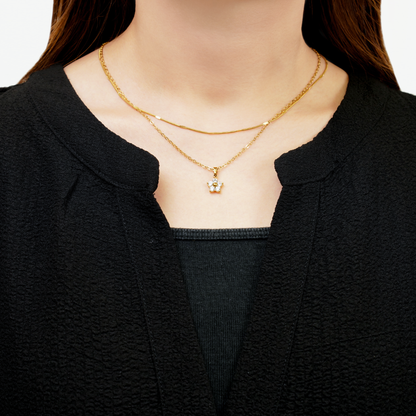 Flower charm necklace (rne0123g)