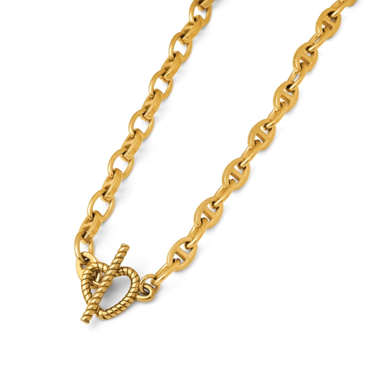 T　Heart anker chain necklace(rne0091g)