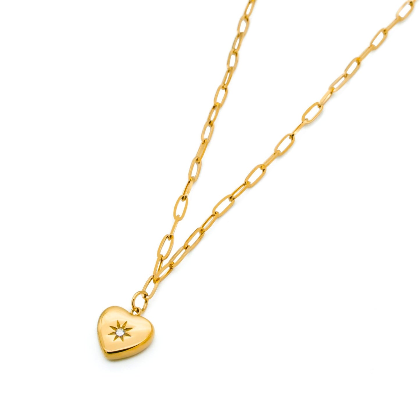 T　Heart cz sun necklace(rne0021g)