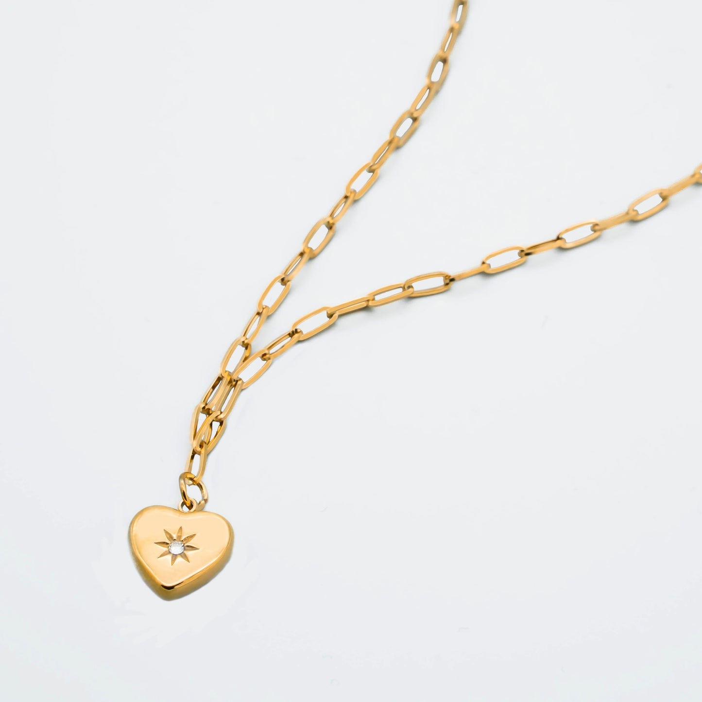 T　Heart cz sun necklace(rne0021g)