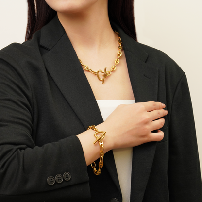 Heart anker chain bracelet(rbr0029g)