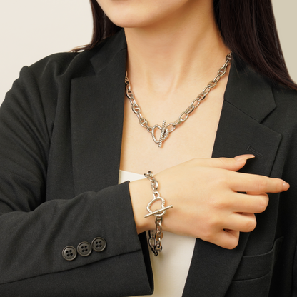 Heart anker chain bracelet(rbr0030s)