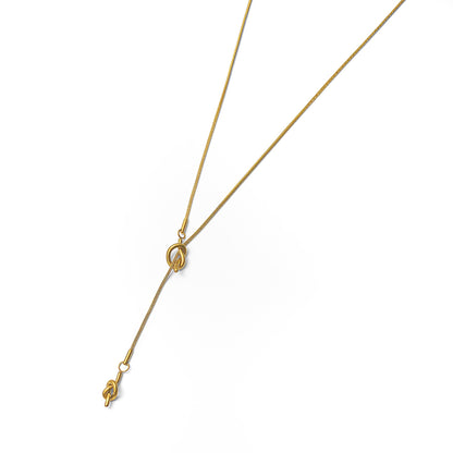 Knot long chain necklace(rne0056g)