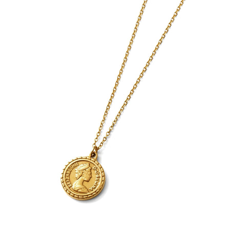 Queen coin necklace(cne0061g)