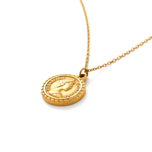 Queen coin necklace(cne0061g)