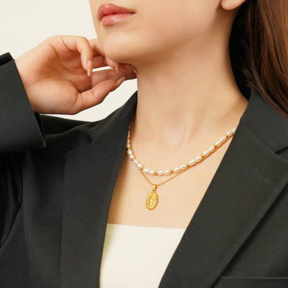 Pearl ball necklace(rne0085g)