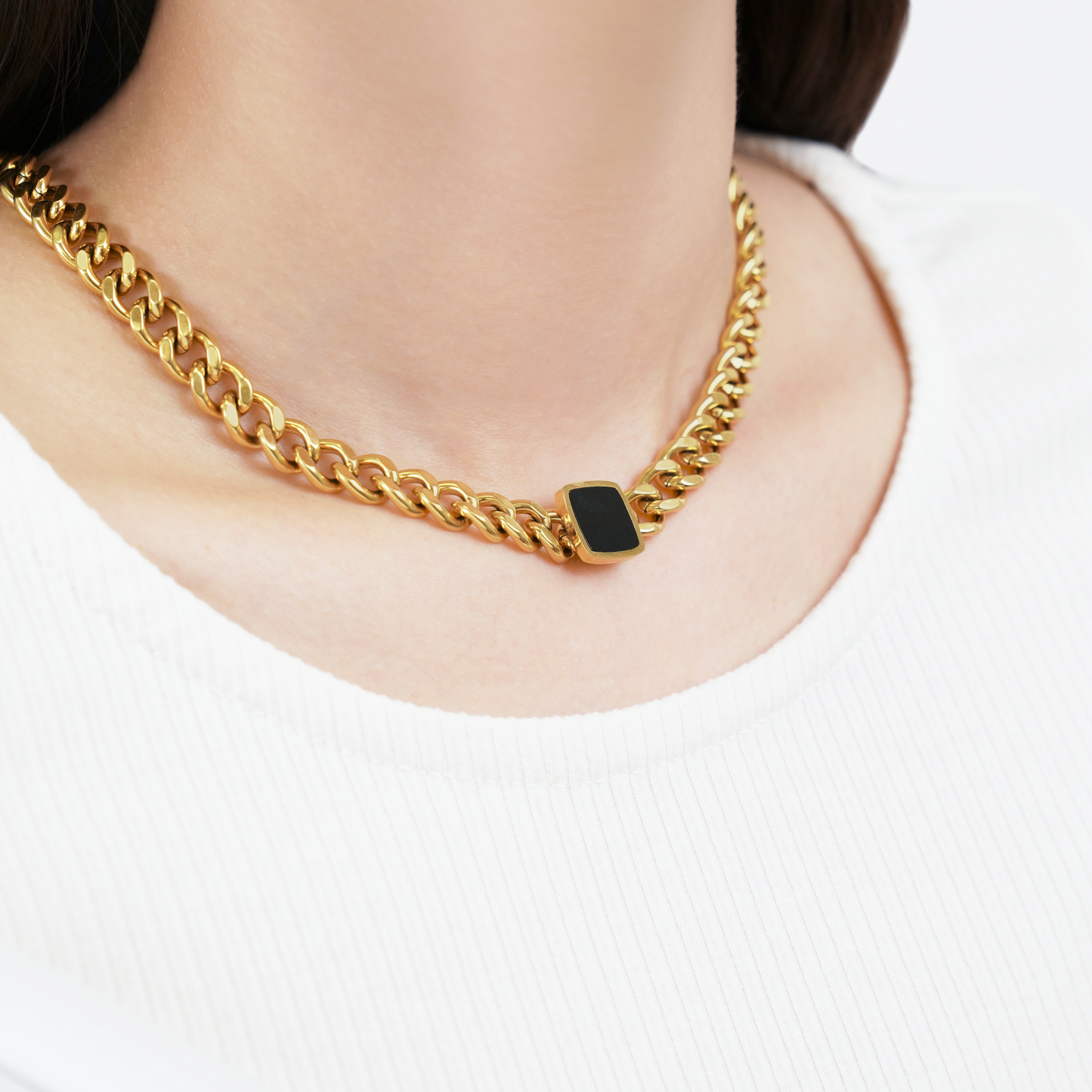 Square charm necklace(rne0102g)