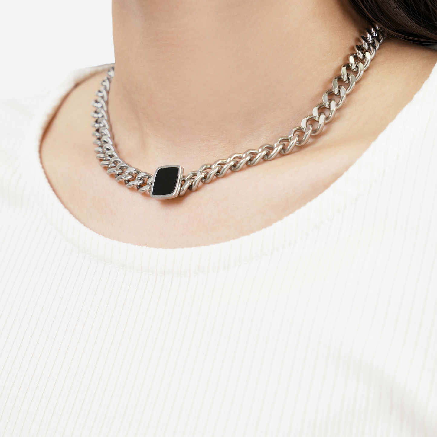 Square charm necklace(rne0103s)