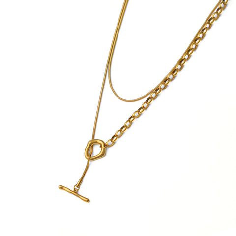 Two types long chain necklace (rne0113g)