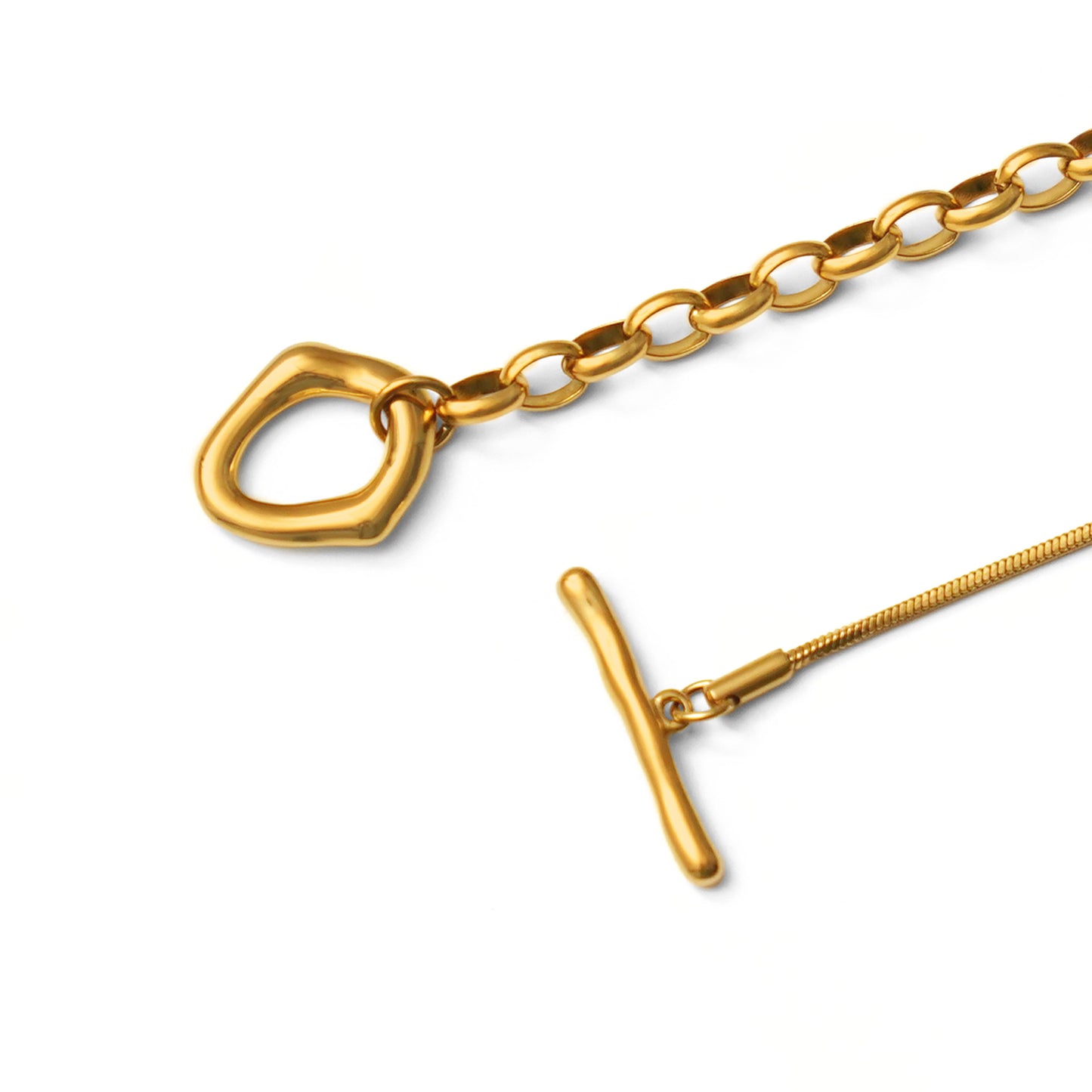 Two types long chain necklace (rne0113g)