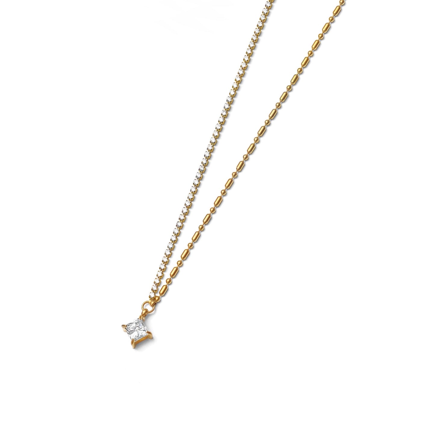 Two types chain zirconia necklace(rne0129g)