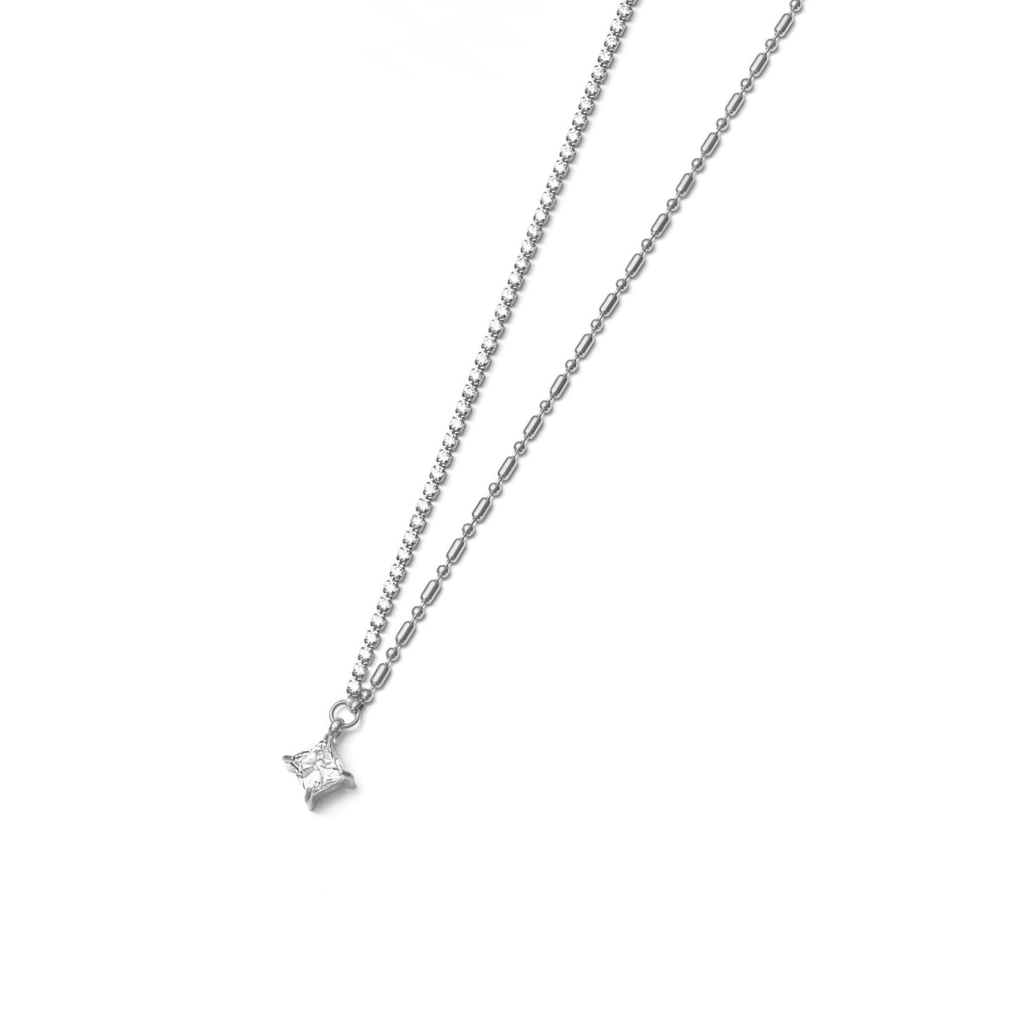 Two types chain zirconia necklace(rne0130s)