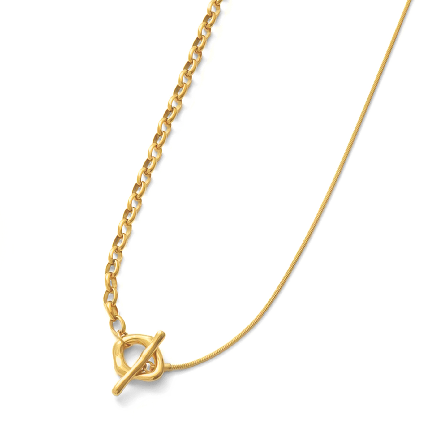 Two types long chain necklace (rne0113g)