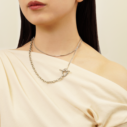 Two types long chain necklace (rne0114s)