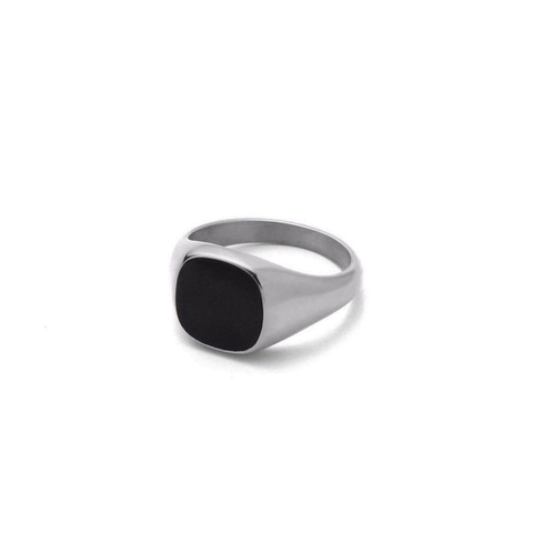 Black square signet ring(cri0100s)