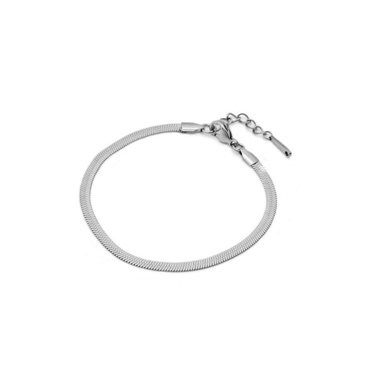 T　Flat snake chain anklet(can0004s)