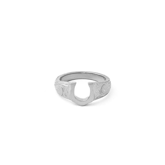 Hawaiian plumeria horseshoe ring(Hri0010s)