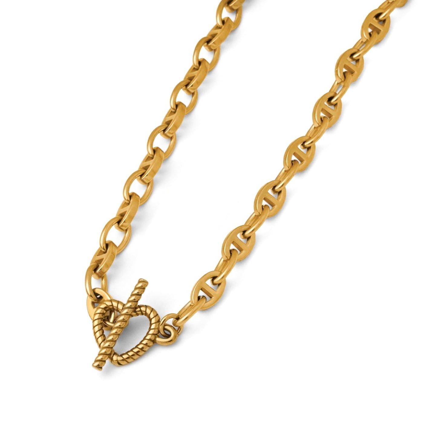 Heart anker chain necklace(rne0091g)