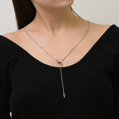 Knot long chain necklace(rne0057s)