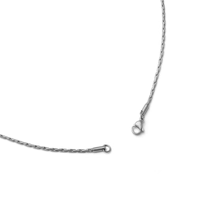 Dual oval chain slim necklace (cne0113s)