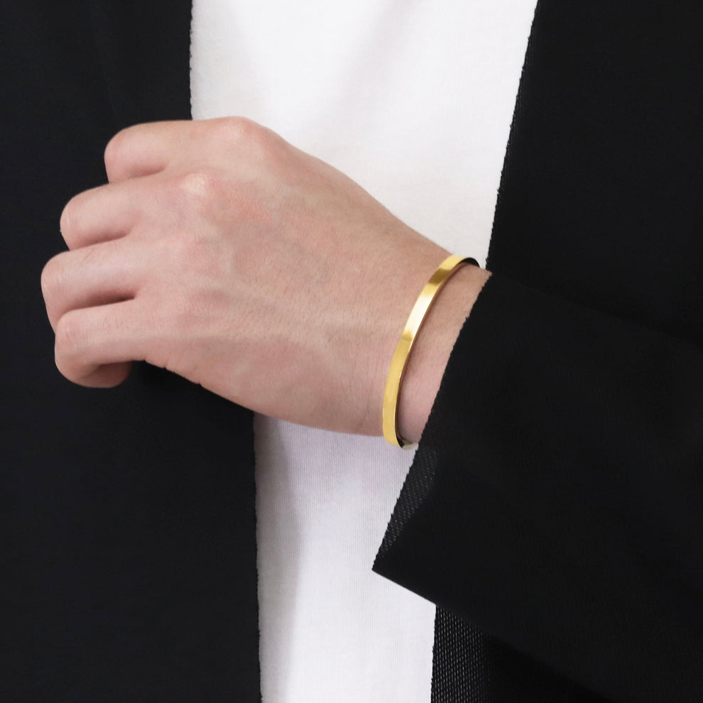 Normal bangle gold｜cross Jewellia｜金アレ対応・ユニセックスジュエリー