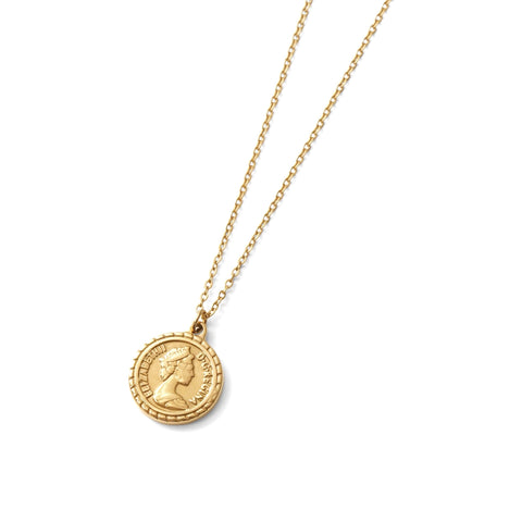 Queen coin necklace(cne0061g)