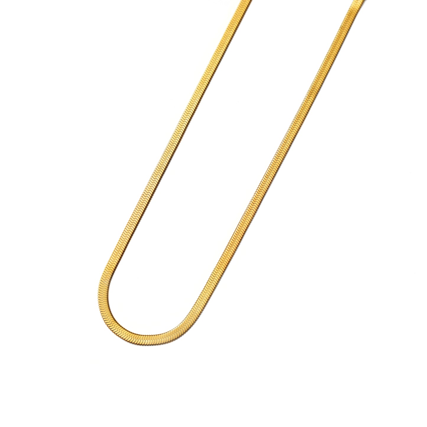 Flat snake chain necklace(cne0022g)