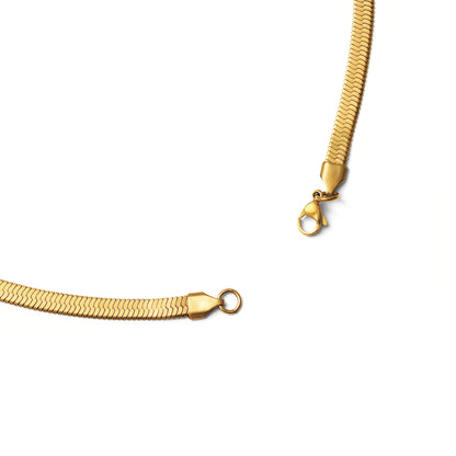 Flat snake chain necklace(cne0022g)