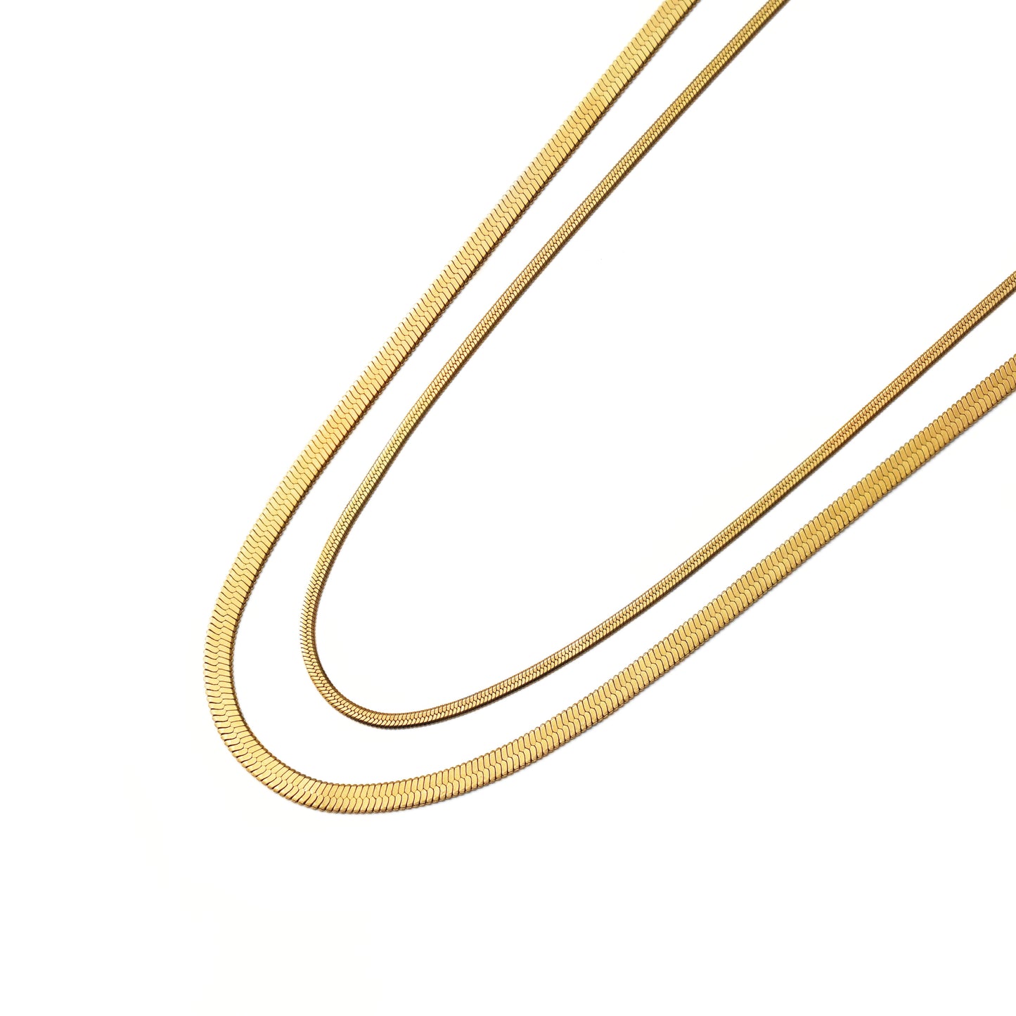 Flat snake chain necklace(cne0022g)