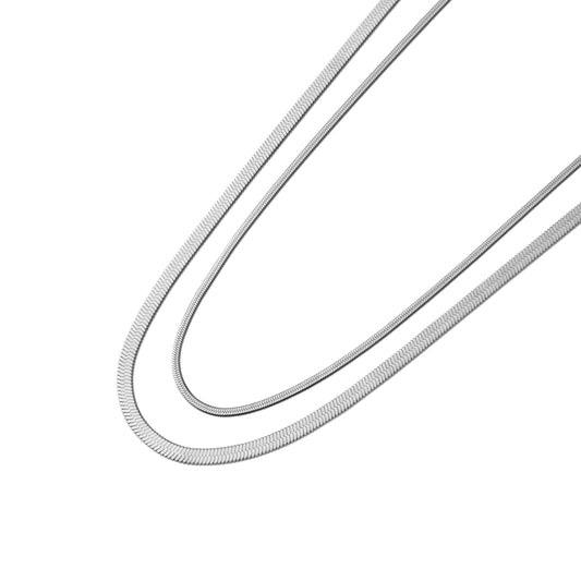 Flat snake chain necklace(cne0023s)