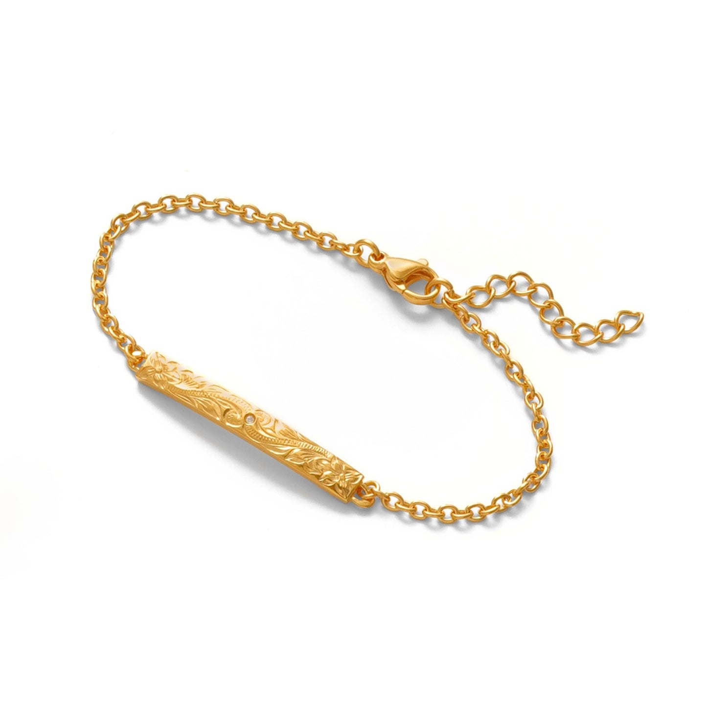 Hawaiian plumeria bar bracelet (Hbr0001g)