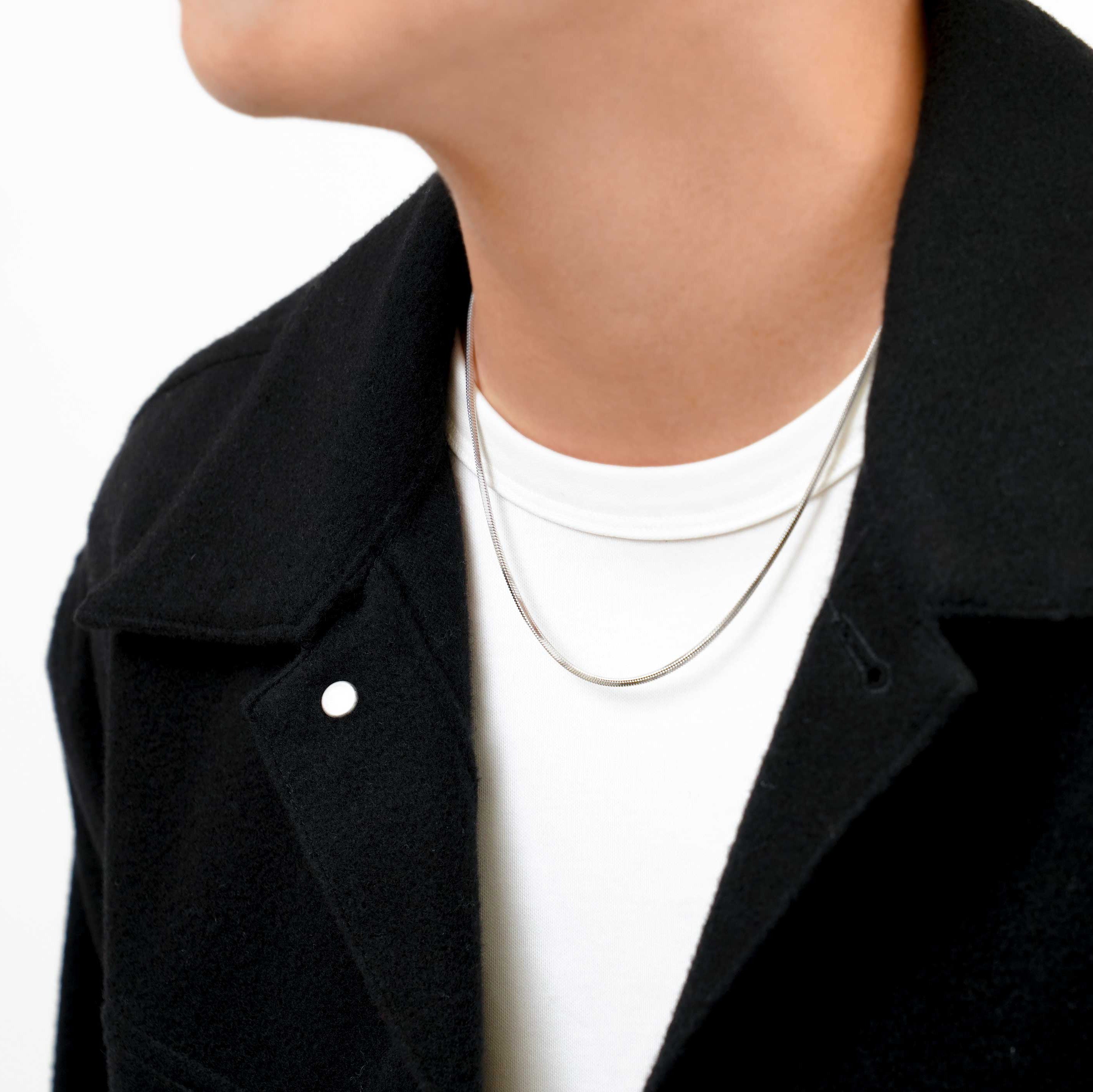 Round snake chain necklace silver｜cross Jewellia｜金アレ対応