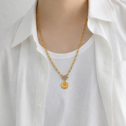 Clip chain coin necklace(cne0116g)