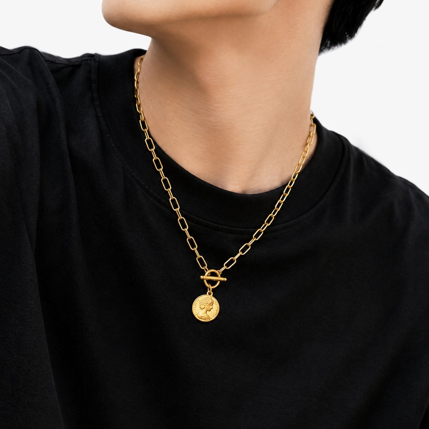 Clip chain coin necklace(cne0116g)