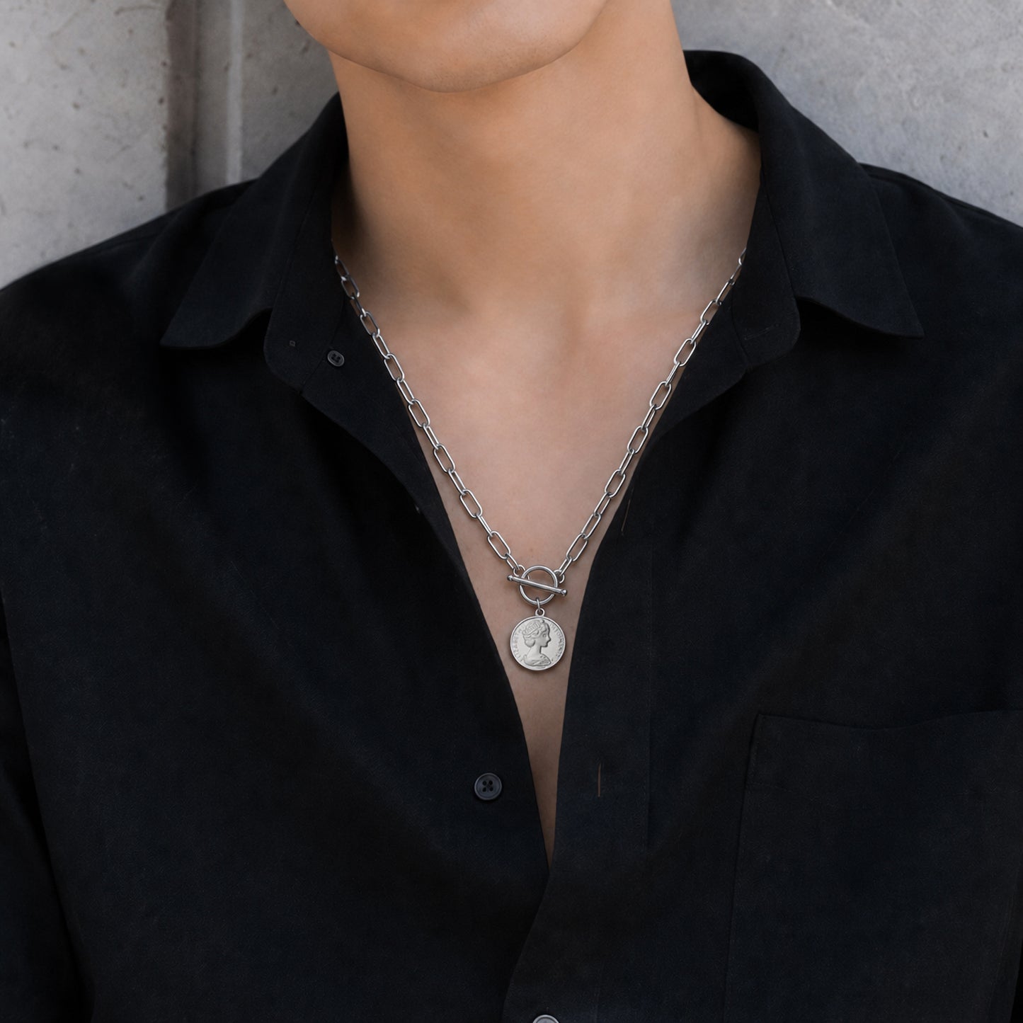 Clip chain coin necklace(cne0117s)