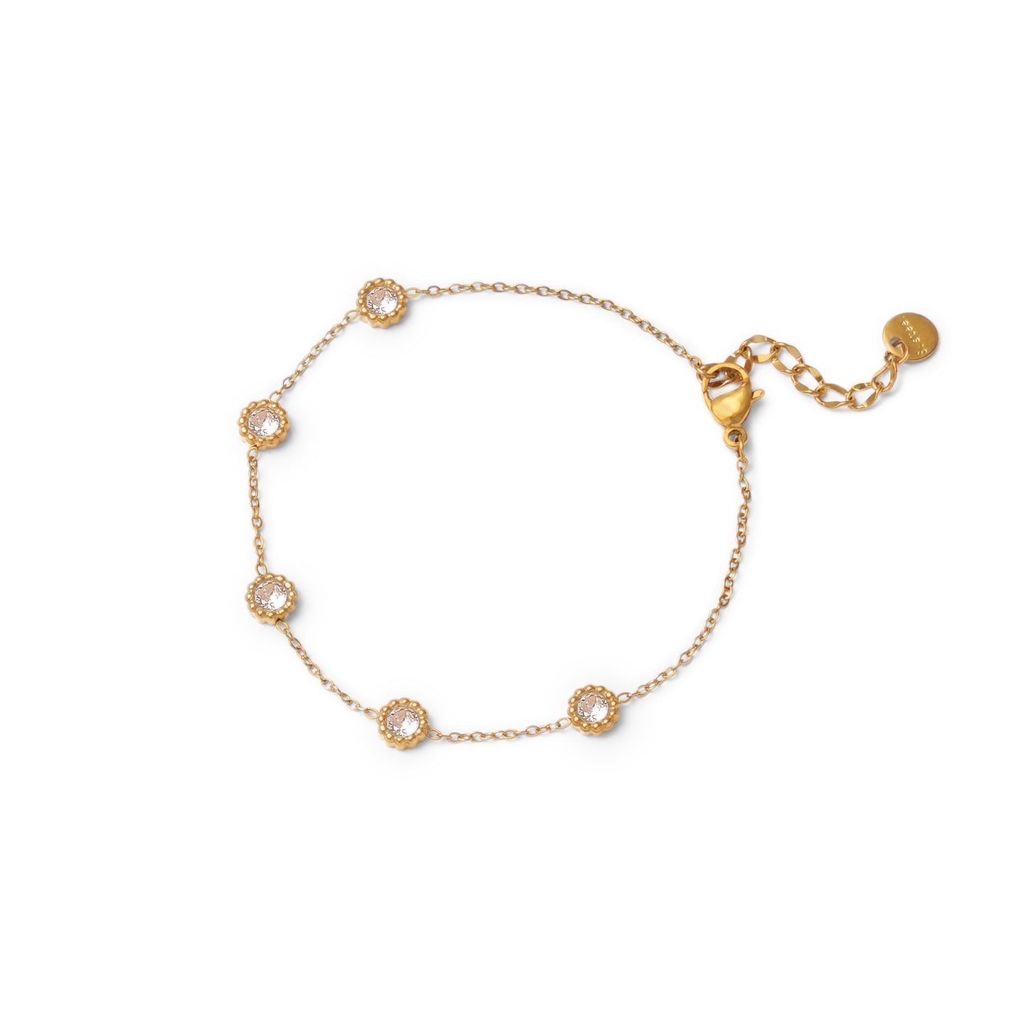 Milgrain Cz station bracelet (rbr0045g)