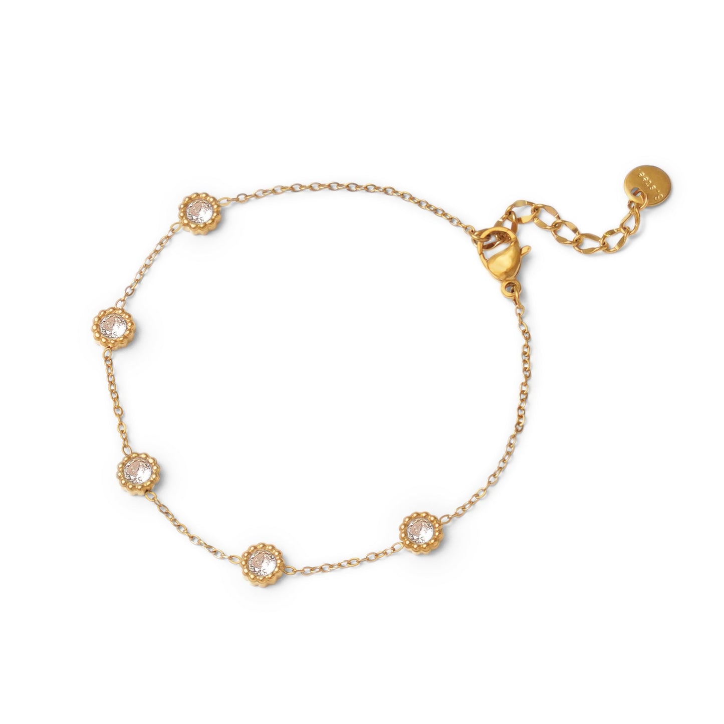 Milgrain Cz station bracelet (rbr0045g)