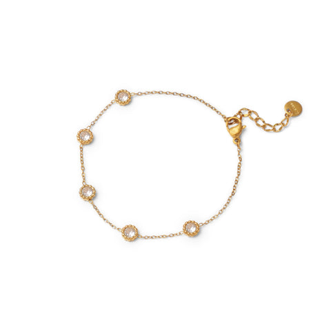 Milgrain Cz station bracelet (rbr0045g)