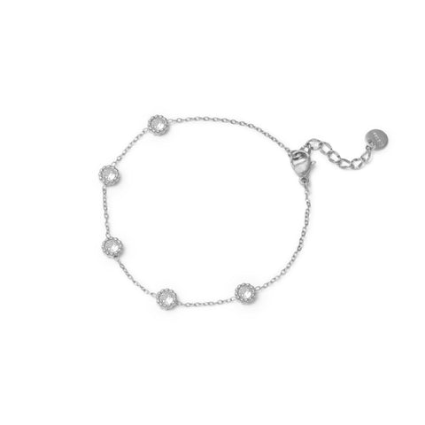 Milgrain Cz station bracelet (rbr0046s)