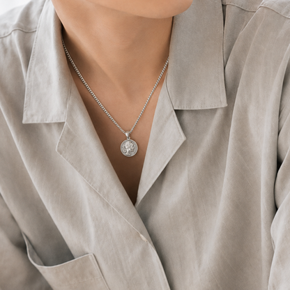 Flat link coin necklace(cne0119s)