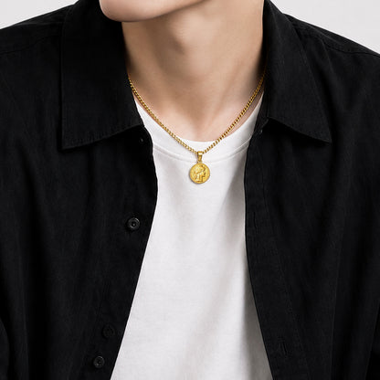 Flat link coin necklace(cne0118g)