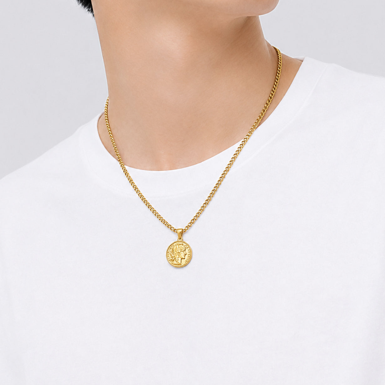 Flat link coin necklace(cne0118g)