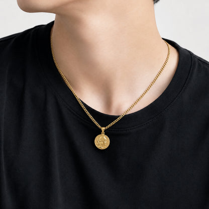 Flat link coin necklace(cne0118g)
