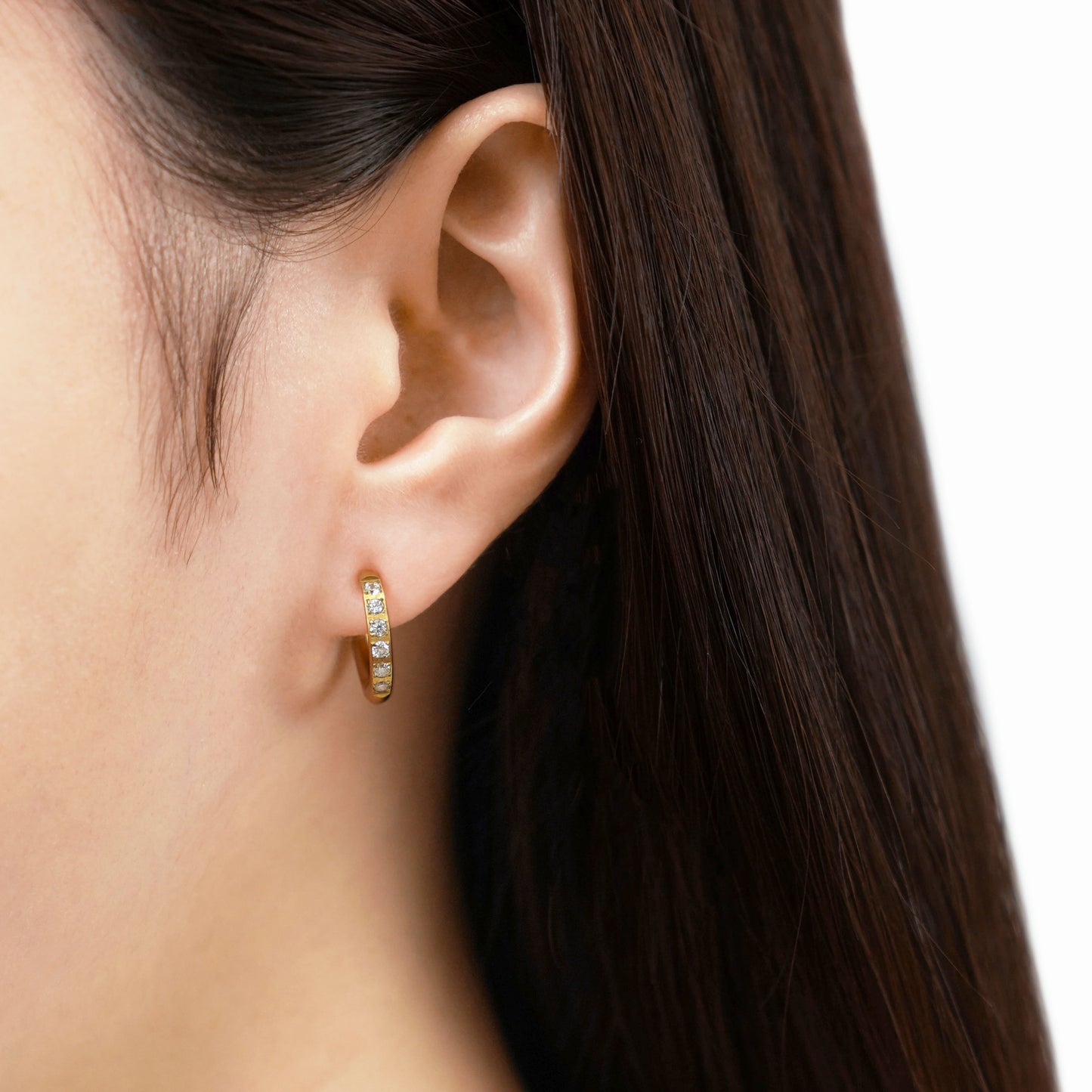 Cz small hoop earring (rar0004g)