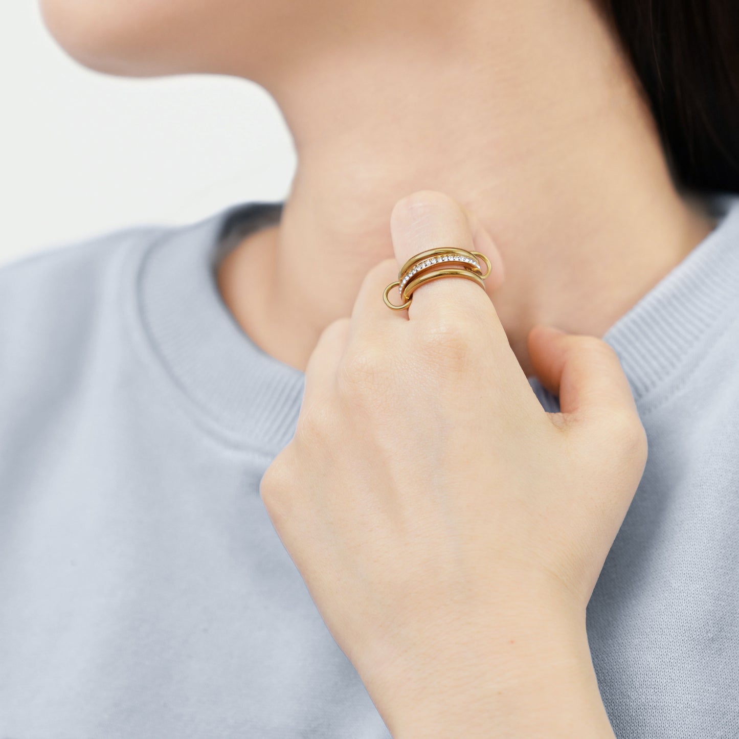 Triple finger zirconia ring (rri0116g)