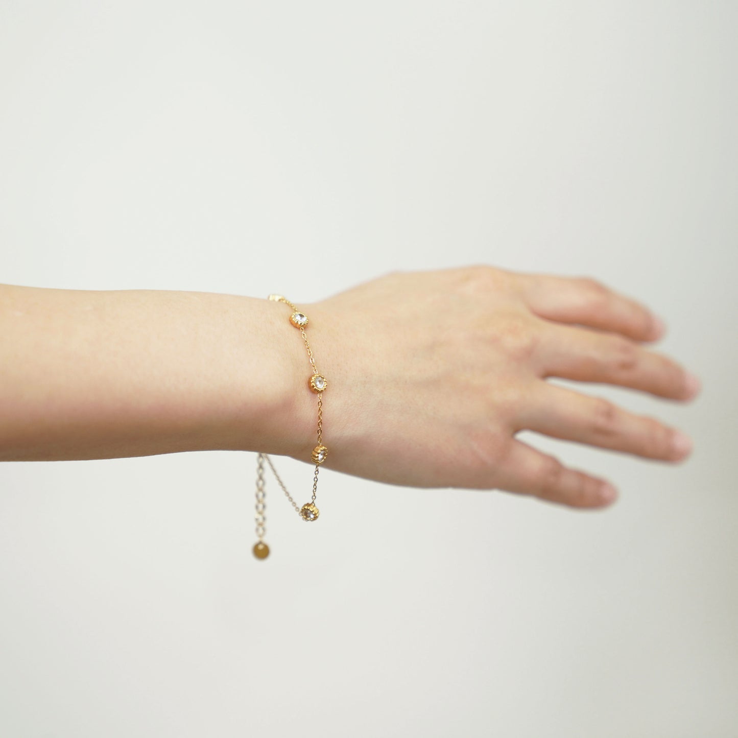 Milgrain Cz station bracelet (rbr0045g)