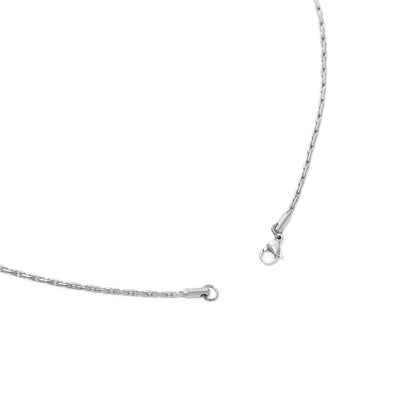 Dual oval chain slim necklace (cne0113s)