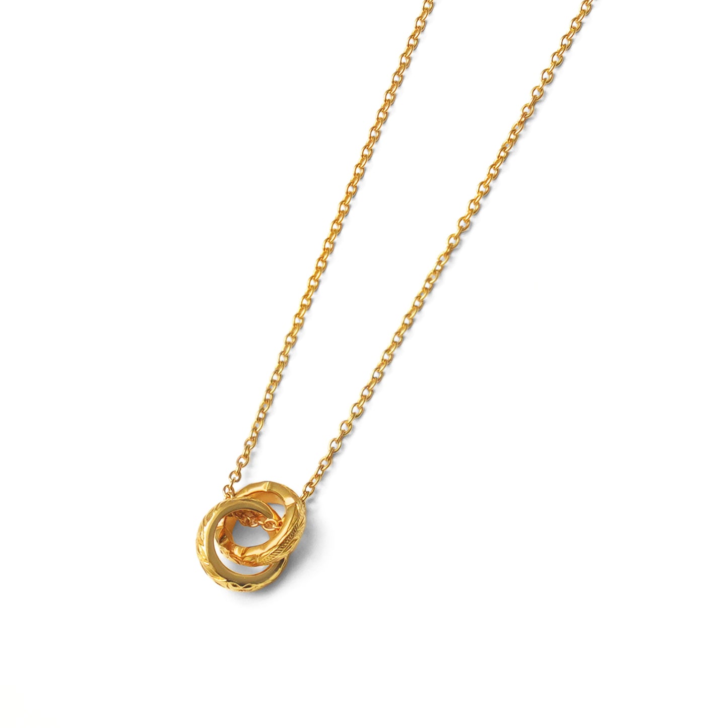 Hawaiian scroll double hoop necklace(Hne0005g)